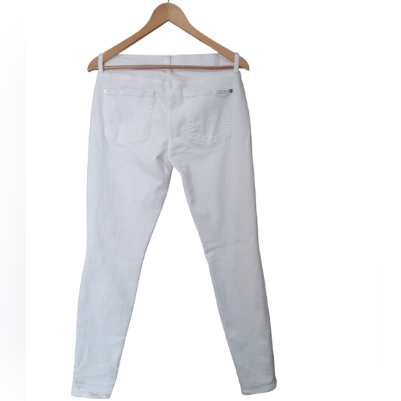 7 For All Mankind Women's The Skinny Jeans White Mid-Rise Size W29 L31 - Picture 4 of 7